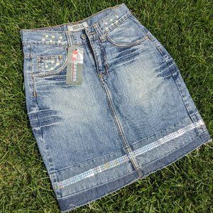 Denim sequin skirt